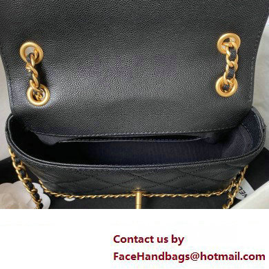 Chanel Grained Calfskin  &  Gold-Tone Metal Chain Flap Bag AS4431 Black 2023